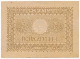 Románia 1945. 20L T:III
Romania 1945. 20 Lei C:F
Krause P#76