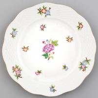 Herendi Eton mintás porcelán süteményes tányér, kézzel festett, jelzett, apró kopásnyomokkal, mázhibákkal, d: 19 cm