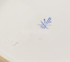 Herendi Eton mintás porcelán süteményes tányér, kézzel festett, jelzett, apró kopásnyomokkal, mázhib...