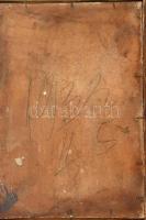 Jelzés nélkül, ismeretlen festő alkotása: Katona portréja, olaj, karton, sérült. Hátoldalán 1932(?)....