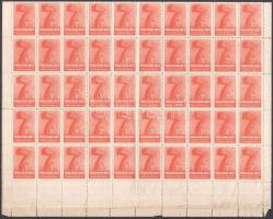 1928 Magyar hét propaganda levélzáró gumi nélküli 100 db-os ív