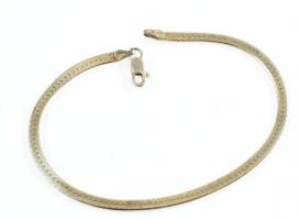 Aranyozott ezüst(Ag) lapos kígyó karkötő, jelzett, h: 50 cm, nettó: 3,2 g