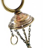 Antik, réz füstölő, gazdagon díszített, puttófejes. 68 cm