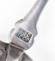 Ezüst(Ag) "Gand" címeres, plasztikus díszkanál, jelzett, h: 12 cm, nettó: 14,2 g