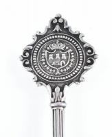 Ezüst(Ag) "Cuba" térképes, címeres díszkanál, jelzett, h: 12,1 cm, nettó: 14,3 g