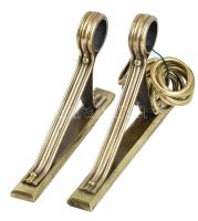 Öntött sárgaréz karnis pár 15 db sárgaréz karikával. Karnis mérete 21 cm