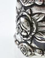 Ezüst(Ag) rózsás szalvétagyűrű, jelzett, d: 4,8 cm, nettó: 38 g