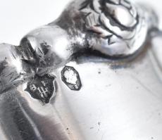 Ezüst(Ag) rózsás szalvétagyűrű, jelzett, d: 4,8 cm, nettó: 38 g