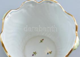 Herendi Viktória mintás kaspó . Kézzel festett, jelzett. kopással. d: 20 cm, m: 14 cm