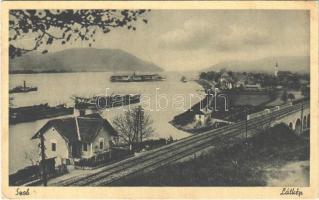 1942 Szob, vasútállomás és vasúti híd, hajók