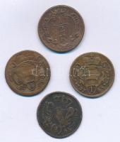 Ausztria 1760. 1/2kr Br "Maria Theresia" + 1765. 1pf Cu "Mária Terézia" (2x) + 1...