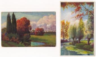 26 db RÉGI művész motívum képeslap vegyes minőségben / 26 pre-1945 art motive postcards in mixed qua...