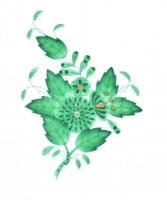 Herendi zöld Appponyi mintás kínáló tál Fortuna Restaurant egyedi festéssel. Kézzel festett, jelzett...