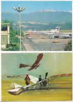 14 db MODERN repülős motívum képeslap (egy Gagarin) / 14 modern motive postcards: aircrafts + Gagarin