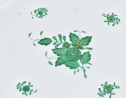 Herendi zöld Appponyi mintás kínáló tál Fortuna Restaurant egyedi festéssel. Kézzel festett, jelzett...