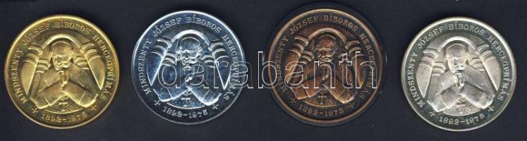 1991. "Mindszenty bíboros" sor, 4klf emlékérem: Br T:PP + ffém T:BU + Ag 32,12g T:PP + aranyozott Br T:PP Két darab díszdobozban!