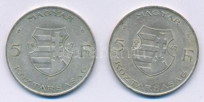 1947. 5Ft Ag "Kossuth" (2x) T:2 patina Adamo F8.1