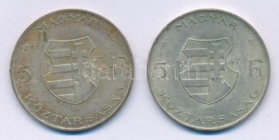 1947. 5Ft Ag "Kossuth" (2x) T:2- patina Adamo F8.1