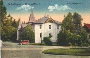 1933 Bikszád-fürdő, Baile Bixad; Vila Berta / Berta villa, automobil. Jónás Ármin kiadása / villa, automobile (EB)