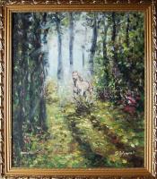 Sólyom Tibor (1978-) Erdei vágta; olaj-vászon, szignált keretben 58x66 cm