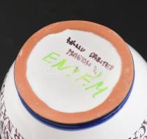 Habán jellegű kerámia boros kancsó. Tokaji bor szimpózium Budapest felirattal. Jelzett. 27 cm