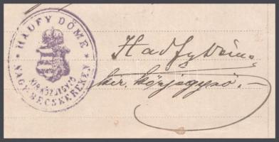 cca 1906-1910 okmány tétel, 2 db: 1906 Közjegyzői okirat, Hadfy Döme nagybecskereki közjegyző bélyeg...