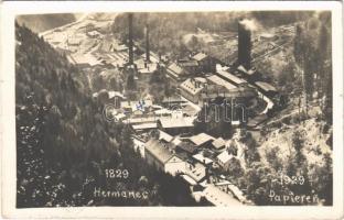 Hermánd, Hermanecz, Harmanec; papírgyár / papieren / paper factory. photo