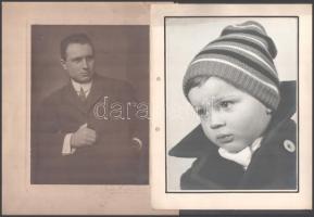 cca 1925-1970 össz 6 db portré fotó, 3 db 1925-30 körül, egyik Székely Aladár műterméből és Székely Aladár által aláírt, vintage fotók kartonon, 17x11 és 22x16 cm közötti méretekben 3 db 1960-70 körüli gyerekportré, 23,5x18 cm