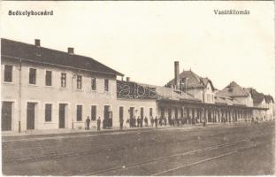 1917 Székelykocsárd, Kocsárd, Lunca Muresului; vasútállomás. Vasúti levelezőlapárusítás 2078. / railway station (EK)