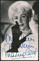 Martine Carol (1920-1967) francia színésznő dedikált fotólapja / Autograph signature of Martine Carol actress