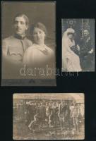 cca 1914-1918 5 db katonai fotó, felületén törésnyomok, 9×6,5 és 16,5×10,5 cm