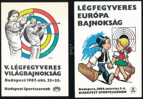 1984, 1987 Légfegyveres Európa Bajnokság 2 db reklámlap