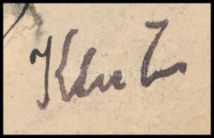 Klie Z jelzéssel: Női akt. Lavírozott tus, fedőfehér, papír, 29x24,5 cm