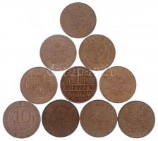 Franciaország 1976-1988. 10Fr Cu-Al-Ni (6xklf, ebből 5db forgalmi emlékpénz) + Monaco 1978-1982. 10Fr Cu-Al-Ni III. Rainier (4xklf) T:2-3 France 1976-1988. 10 Francs Cu-Al-Ni (6xdiff, within 5pcs circulating commemorative coins) + Monaco 1978-1982. 10 Francs Cu-Al-Ni III. Rainier (4xdiff) C:XF-F