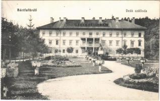 Bártfa-fürdő, Bardejovské Kúpele, Bardiov, Bardejov; Deák szálloda / hotel (képeslapfüzetből / from postcard booklet)
