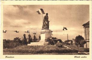 Komárom, Komárno; Hősök szobra, Országzászló / Hungarian flag, WWI heroes monument (EK)