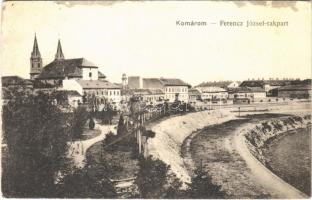 1916 Komárom, Komárno; Ferenc József rakpart. Spitzer Sándor kiadása / quay (kis szakadás / small tear)
