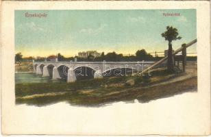 Érsekújvár, Nové Zámky; Nyitrai híd. Adler József kiadása / bridge (vágott / cut)