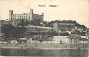 1911 Pozsony, Pressburg, Bratislava; vár, rakpart / castle, quay (fl)
