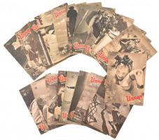 cca 1942-1943 Ünnep c. folyóirat 21 száma, főszerkesztő: gróf Behtlen Margit, több II. világháborús képpel és írással, részben kissé foltos borítóval