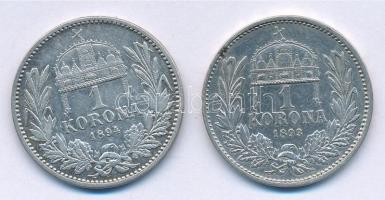 1893KB-1894KB 1K Ag "Ferenc József" (2x) T:2- Adamo K5