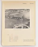 1947 Budapest - Hungary, a lebombázott várost, hidakat bemutató naptár
