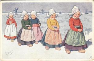 Children art postcard, folklore. B.K.W.I. 190-4. s: K. Feiertag (EK)