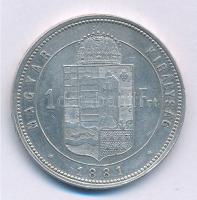 1881KB 1Ft Ag "Ferenc József / Középcímer" T:2- Adamo M15