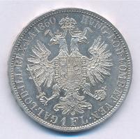 Ausztria 1860A 1Fl Ag "Ferenc József" T:1-. Austria 1860A 1 Florin Ag "Franz Joseph&q...