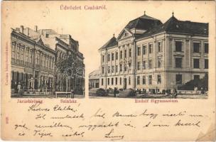 1901 Békéscsaba, Járásbíróság, Színház, Rudolf főgimnázium, Löffler üzlete. Corvina kiadása (r)