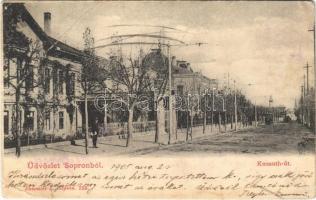 1905 Sopron, Kossuth út, villamos. Kummert L. 255. (EB)