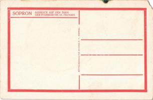 Sopron, Kilátás a Szent Mihály templom tornyára. Röttig-Romwalter nyomda (EM)