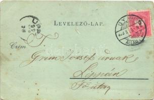 1899 Győr, Kazinczy utca este, üzletek. Berecz V. kiadása (EB)