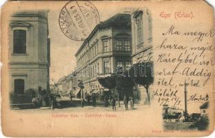 1899 Eger, Széchenyi utca, üzletek, Török mecset (b)